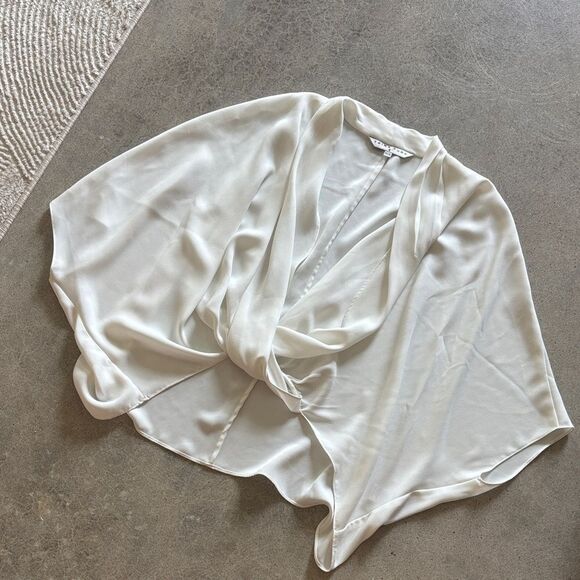 Trina Turk Cream Drape Blouse - Picture 4 of 7